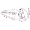 Växthus med stålram vit 48 m² vidaXL 16 x 3 x 2 m – miniatyr 12