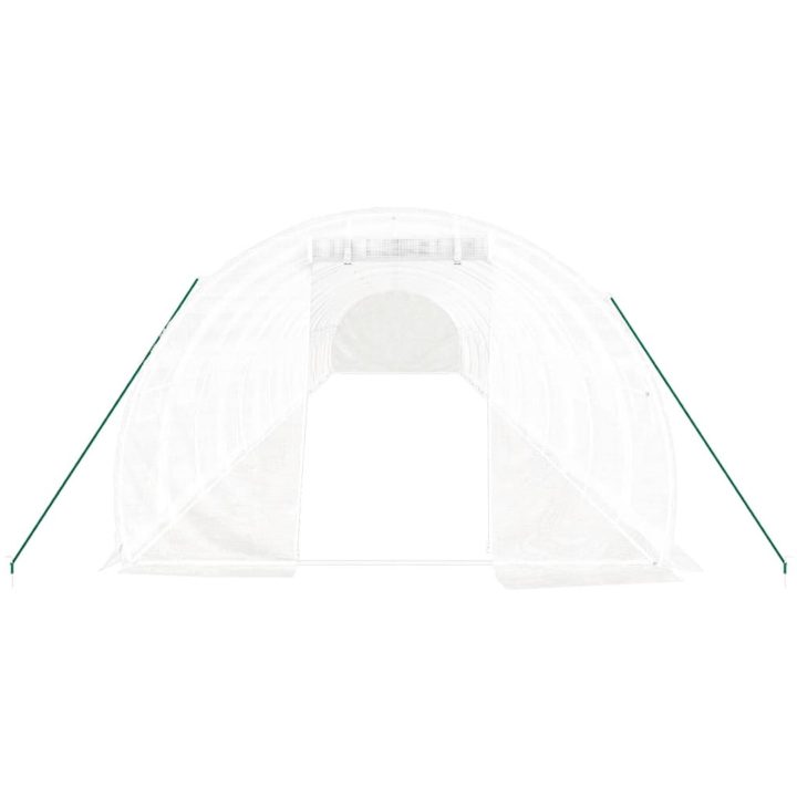 Växthus med stålram vit 48 m² vidaXL 16 x 3 x 2 m – bild 4