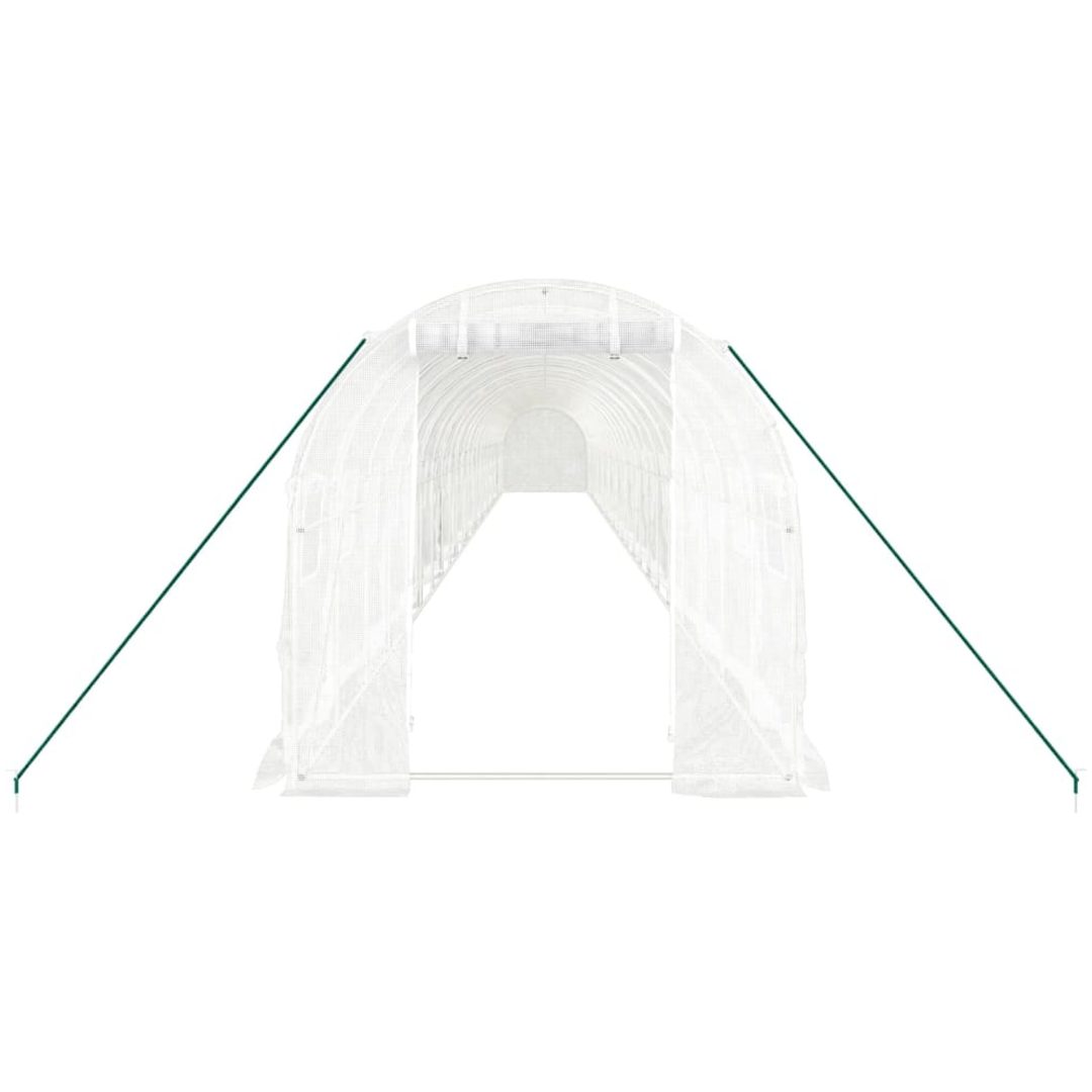 Växthus med stålram vit 48m² vidaXL 24 x 2 x 2 m – bild 4