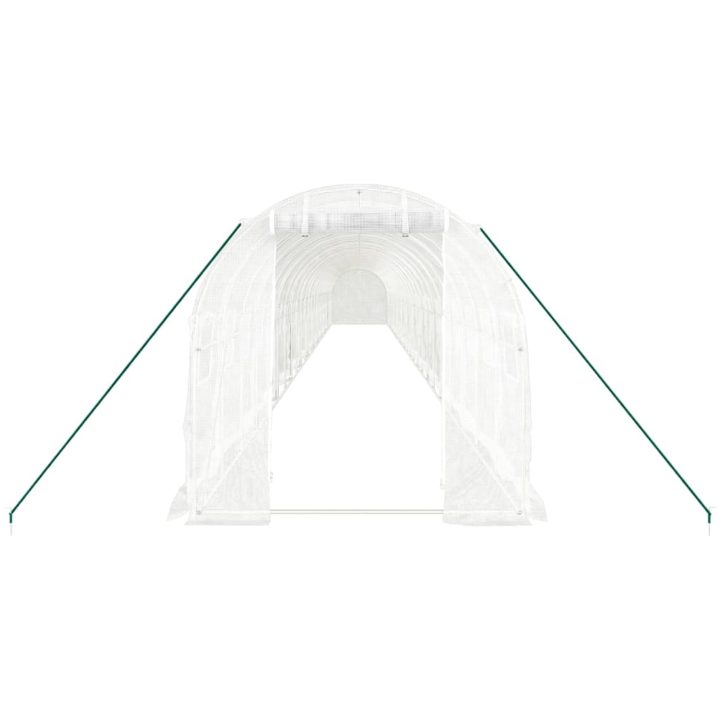 Växthus med stålram vit 48m² vidaXL 24 x 2 x 2 m – bild 4