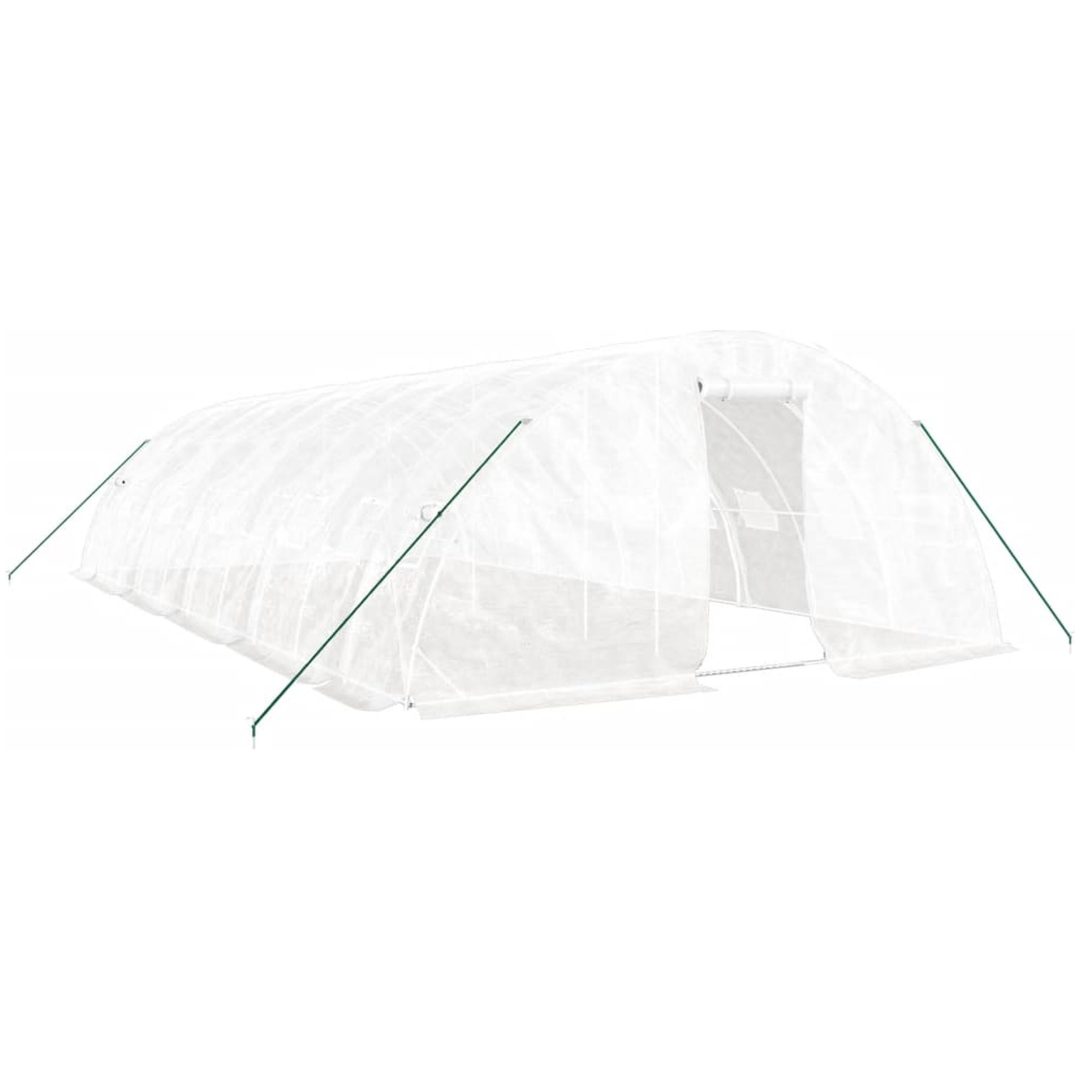 Växthus med stålram vit 50 m² vidaXL 10 x 5 x 2.3 m – bild 2