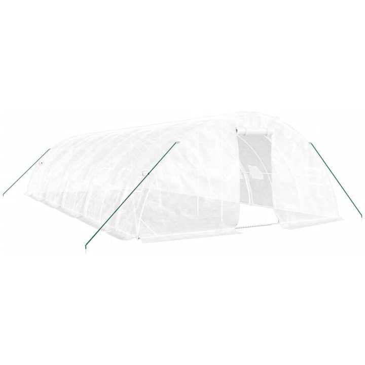Växthus med stålram vit 50 m² vidaXL 10 x 5 x 2.3 m – bild 2