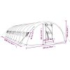 Växthus med stålram vit 50 m² vidaXL 10 x 5 x 2.3 m – miniatyr 12
