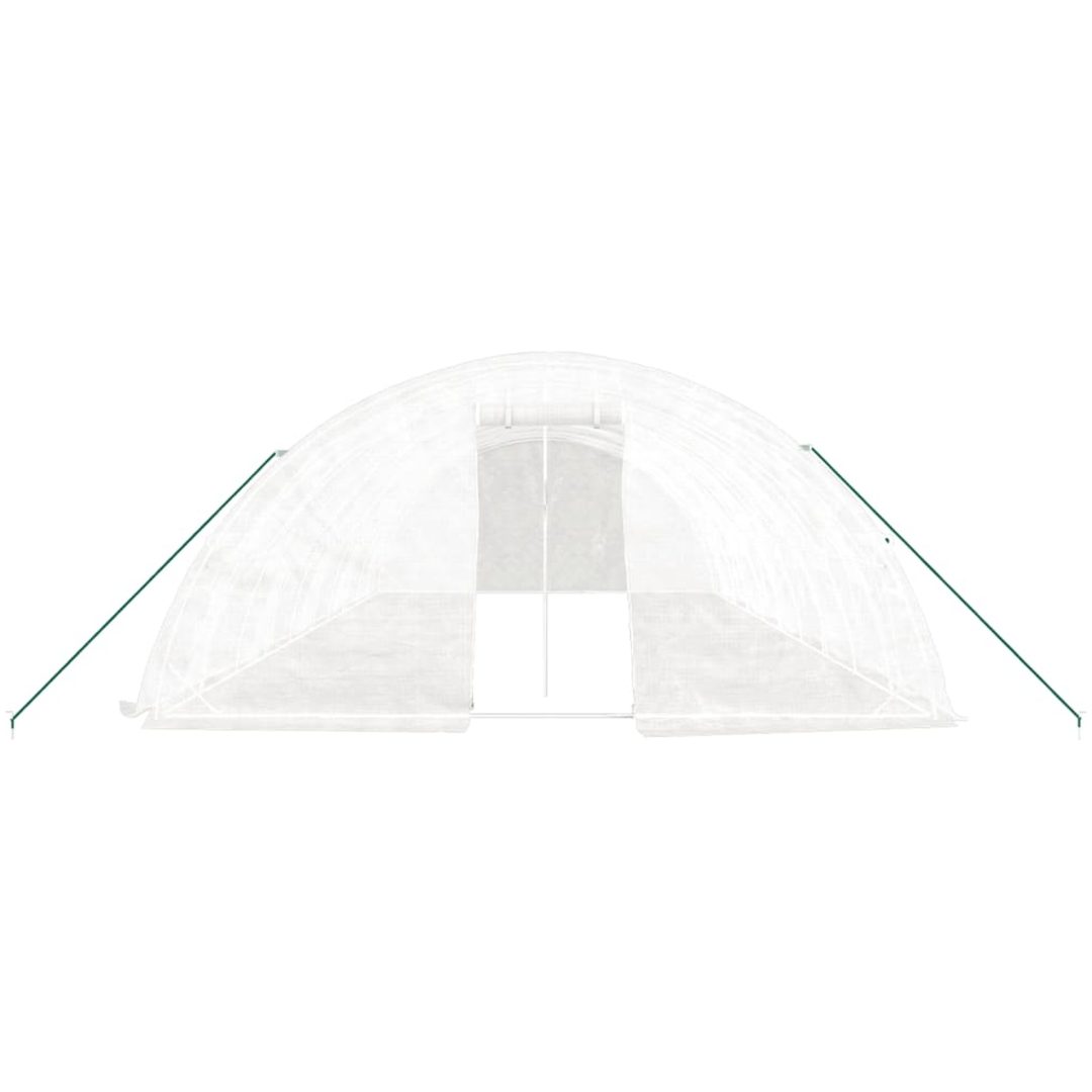 Växthus med stålram vit 50 m² vidaXL 10 x 5 x 2.3 m – bild 4