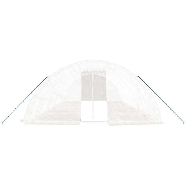 Växthus med stålram vit 50 m² vidaXL 10 x 5 x 2.3 m – bild 4