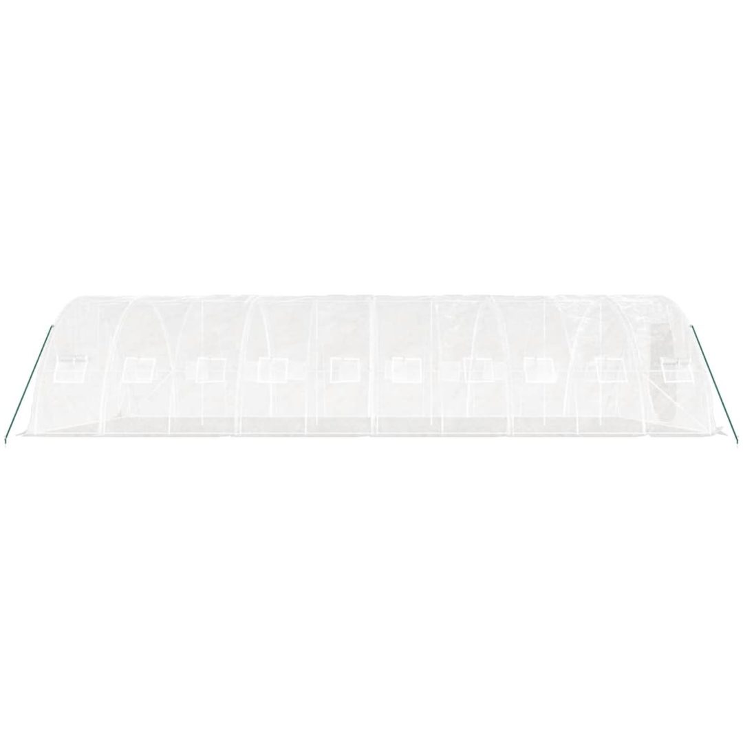 Växthus med stålram vit 50 m² vidaXL 10 x 5 x 2.3 m – bild 5