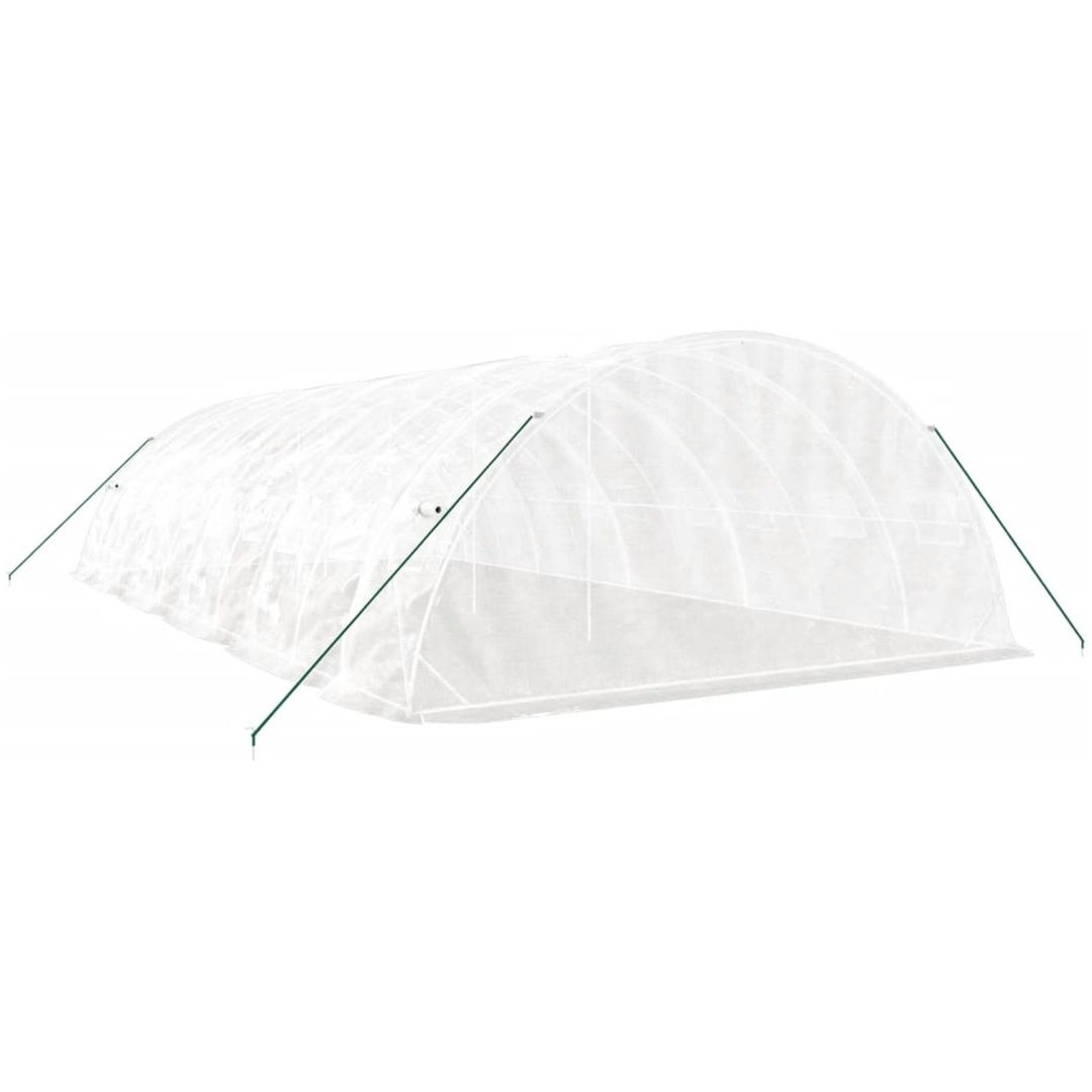 Växthus med stålram vit 50 m² vidaXL 10 x 5 x 2.3 m – bild 6