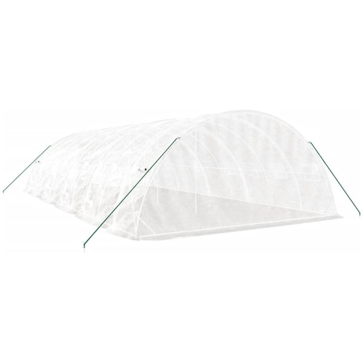 Växthus med stålram vit 50 m² vidaXL 10 x 5 x 2.3 m – bild 6