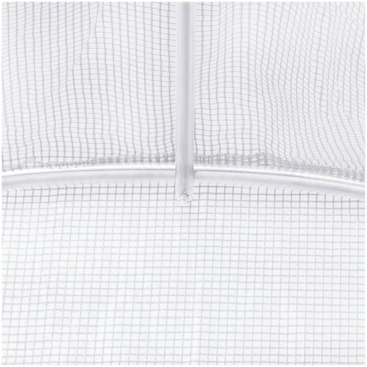 Växthus med stålram vit 50 m² vidaXL 10 x 5 x 2.3 m – bild 9