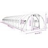 Växthus med stålram vit 54 m² vidaXL 18 x 3 x 2 m – miniatyr 12