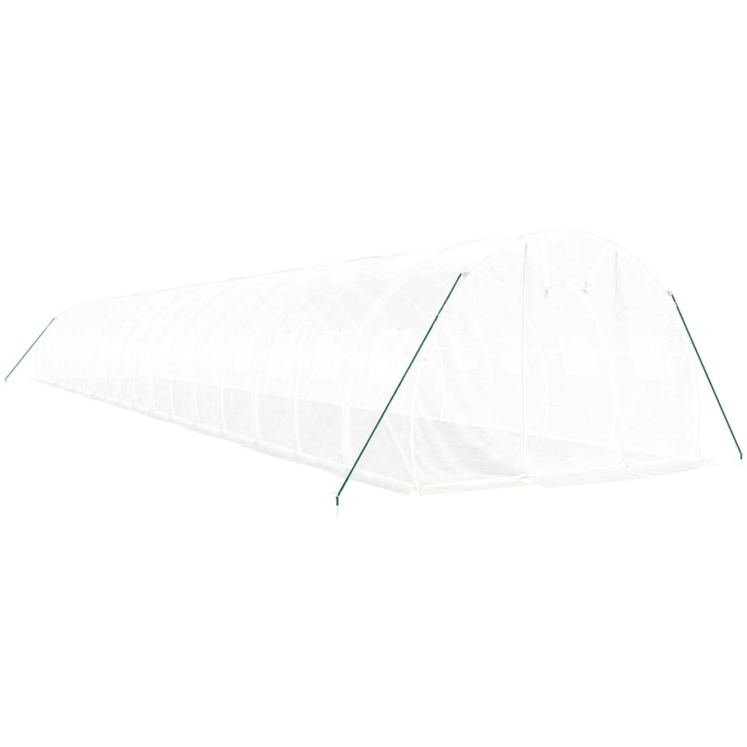 Växthus med stålram vit 54 m² vidaXL 18 x 3 x 2 m – bild 3