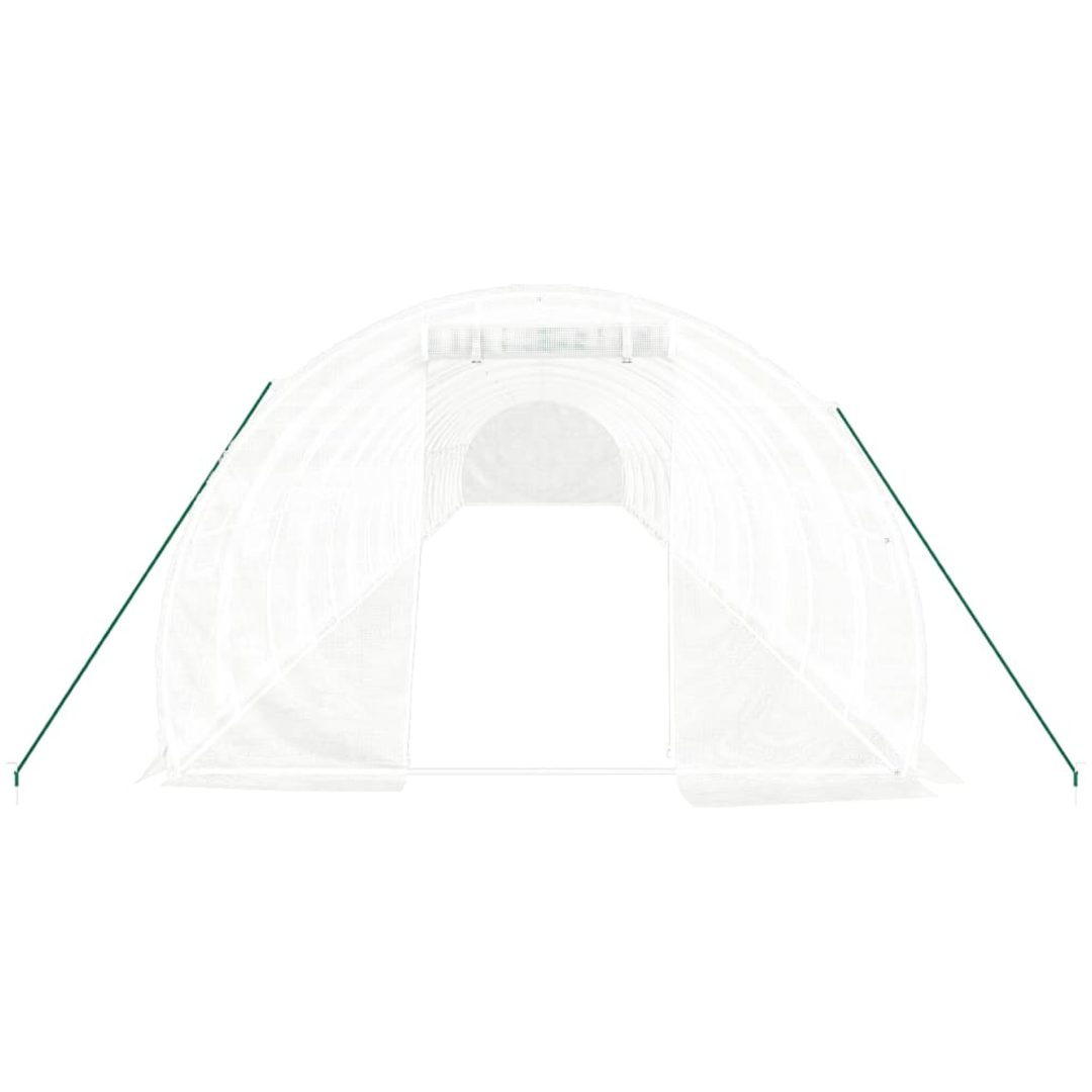 Växthus med stålram vit 54 m² vidaXL 18 x 3 x 2 m – bild 4