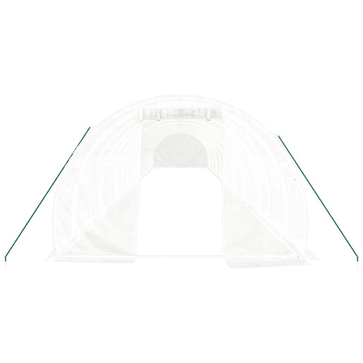 Växthus med stålram vit 54 m² vidaXL 18 x 3 x 2 m – bild 4
