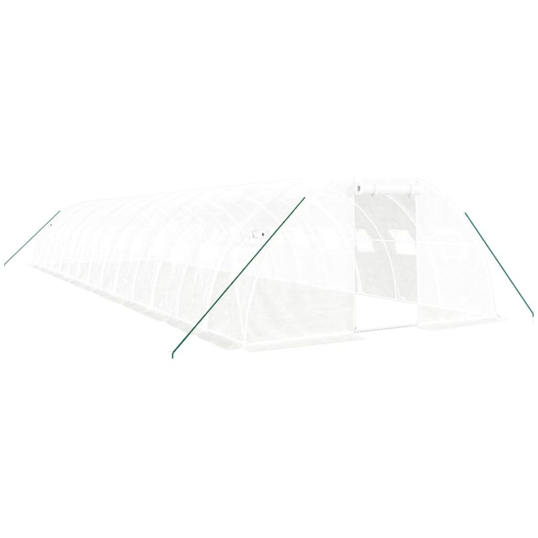 Växthus med stålram vit 56 m² vidaXL 14 x 4 x 2 m – bild 2
