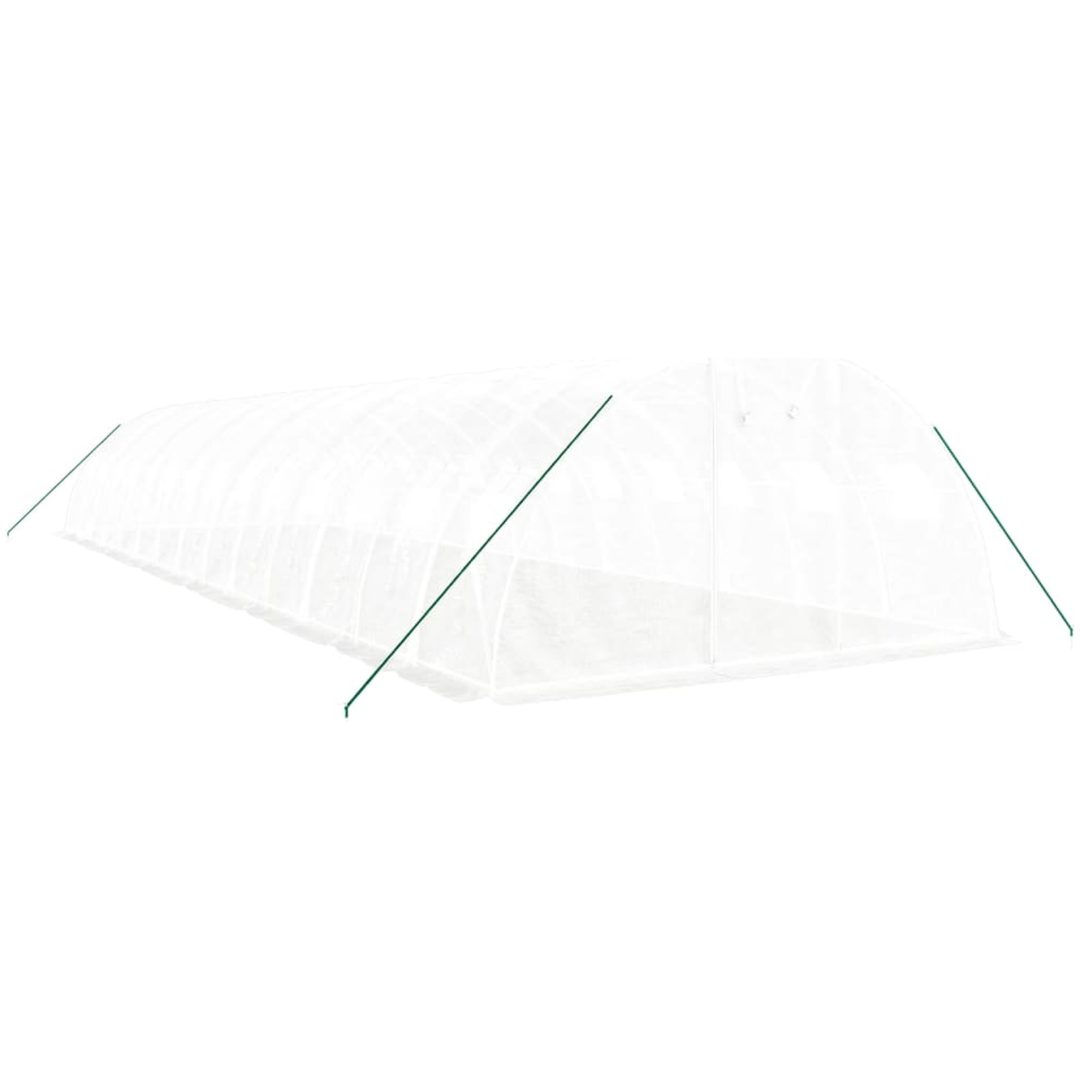Växthus med stålram vit 56 m² vidaXL 14 x 4 x 2 m – bild 3