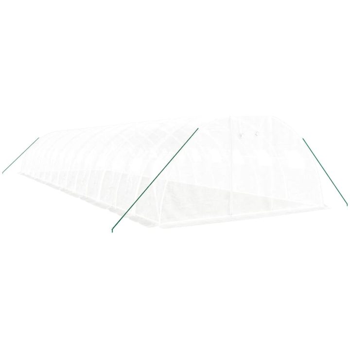 Växthus med stålram vit 56 m² vidaXL 14 x 4 x 2 m – bild 3