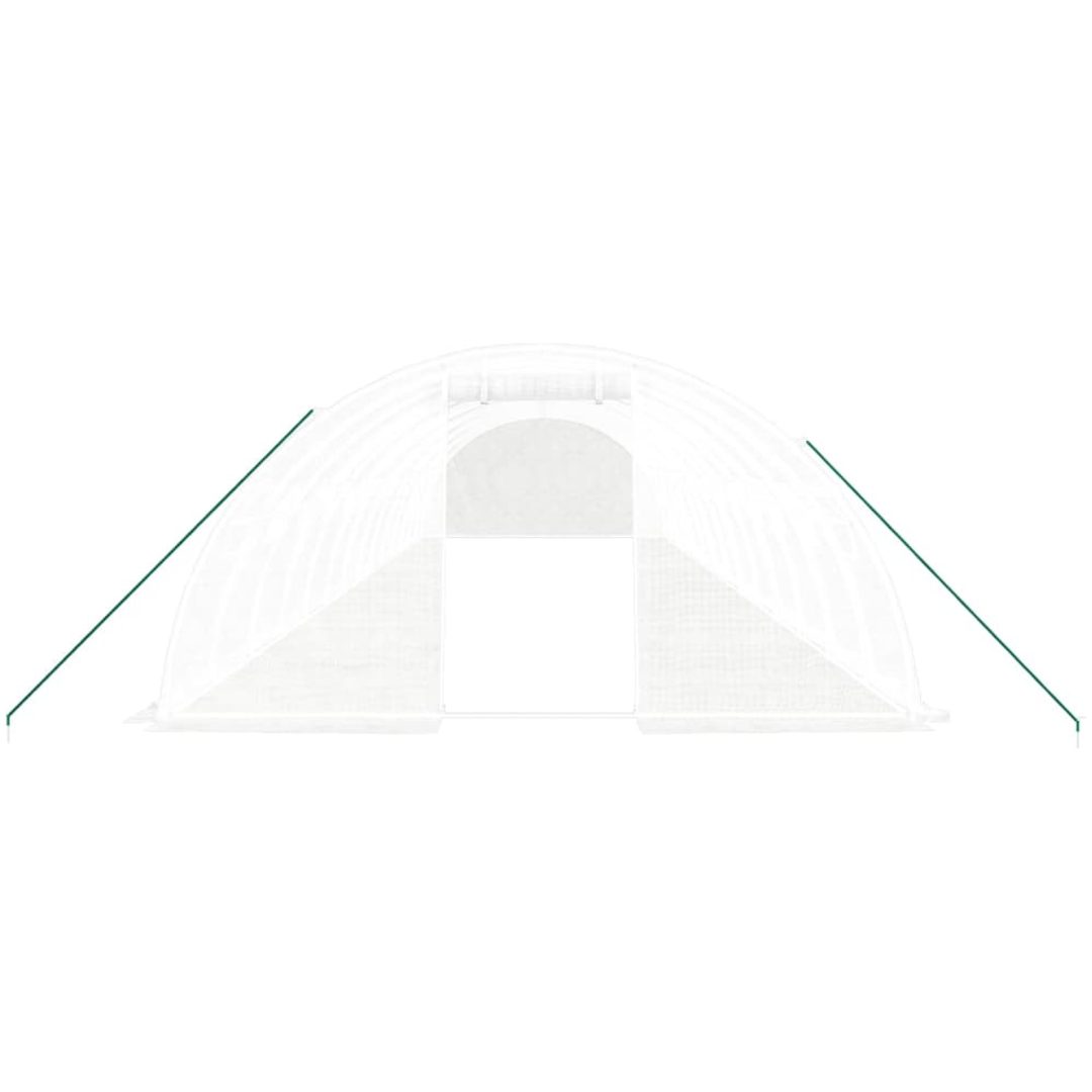 Växthus med stålram vit 56 m² vidaXL 14 x 4 x 2 m – bild 4