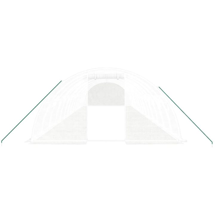 Växthus med stålram vit 56 m² vidaXL 14 x 4 x 2 m – bild 4