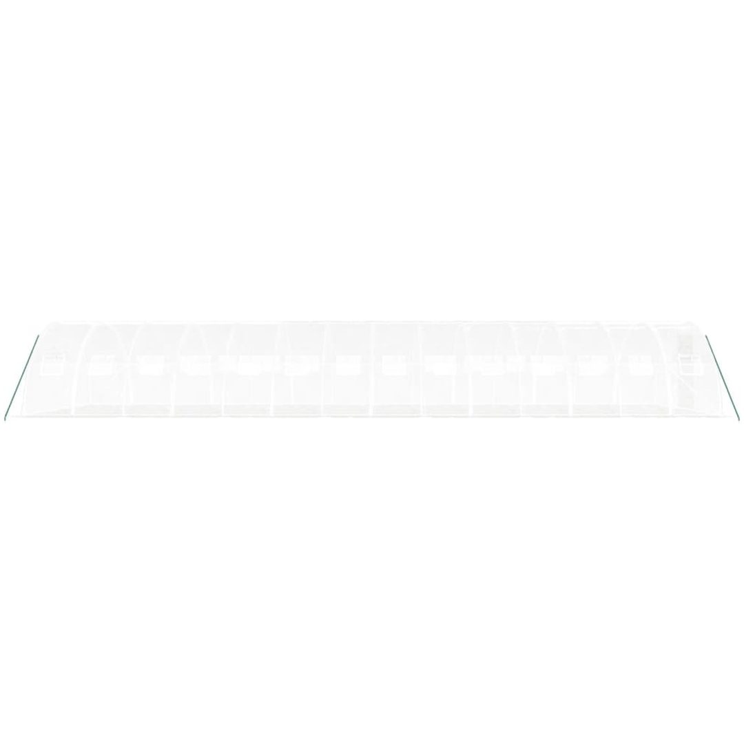 Växthus med stålram vit 56 m² vidaXL 14 x 4 x 2 m – bild 5