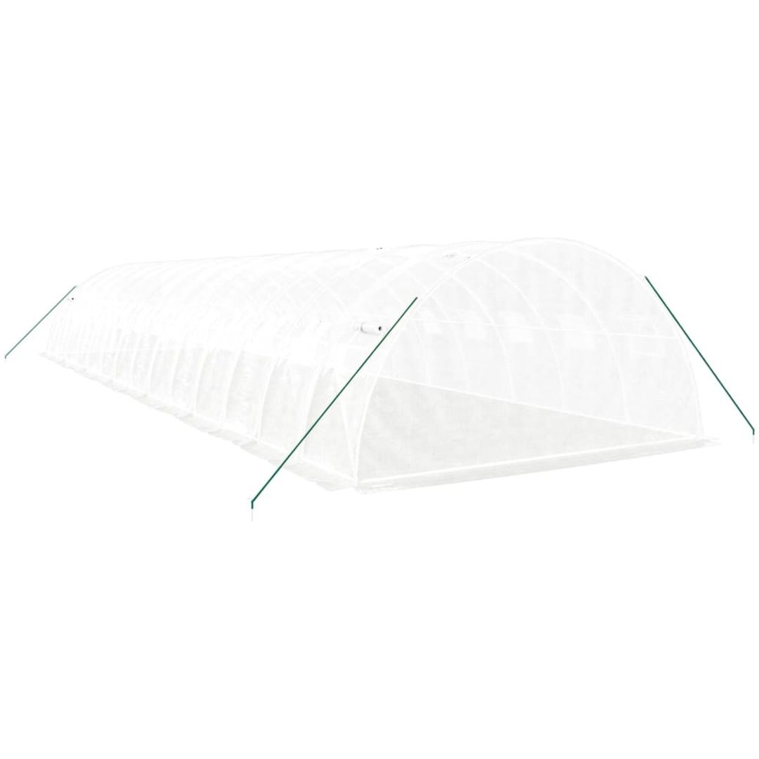 Växthus med stålram vit 56 m² vidaXL 14 x 4 x 2 m – bild 6