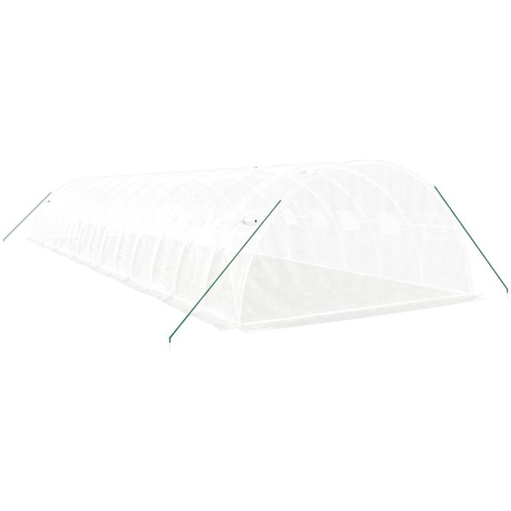 Växthus med stålram vit 56 m² vidaXL 14 x 4 x 2 m – bild 6