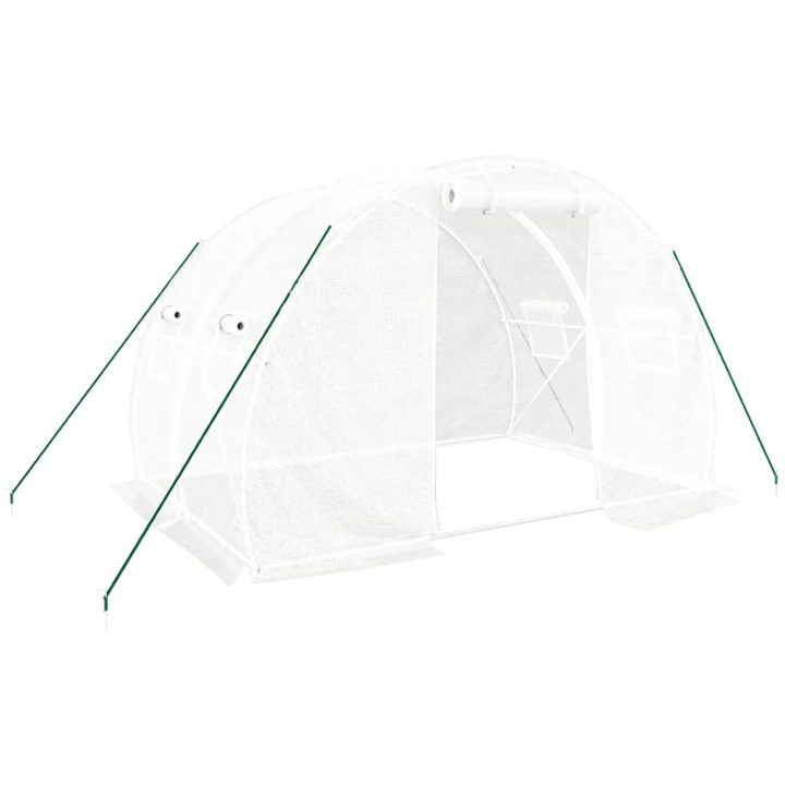 Växthus med stålram vit 6 m² vidaXL 3 x 2 x 2 m – bild 2
