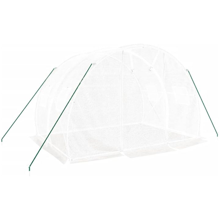 Växthus med stålram vit 6 m² vidaXL 3 x 2 x 2 m – bild 3