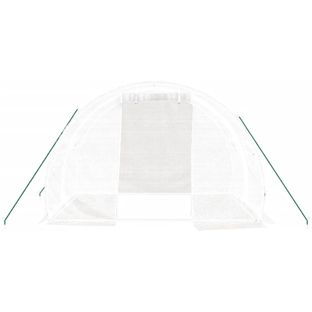 Växthus med stålram vit 6 m² vidaXL 3 x 2 x 2 m – bild 4