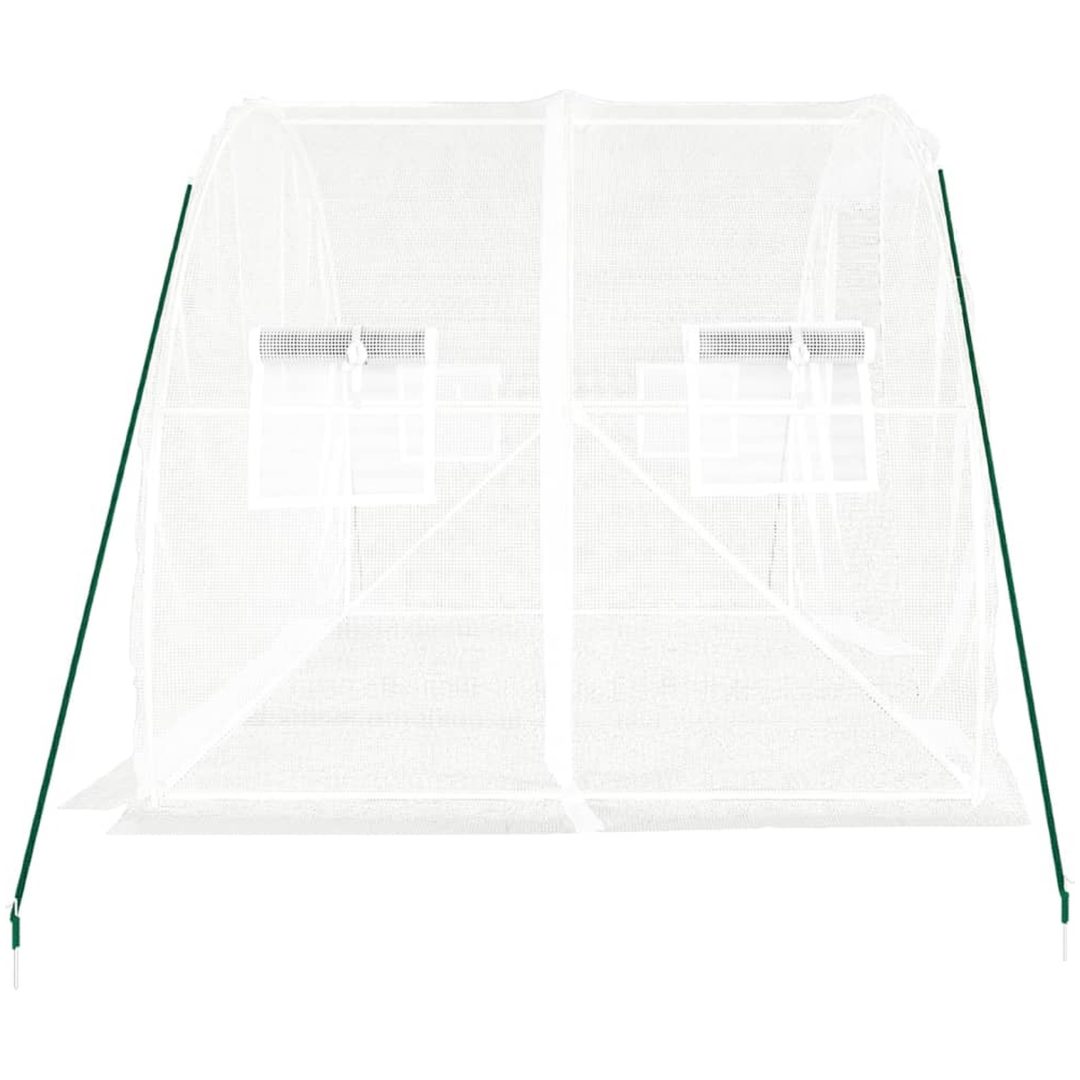 Växthus med stålram vit 6 m² vidaXL 3 x 2 x 2 m – bild 5