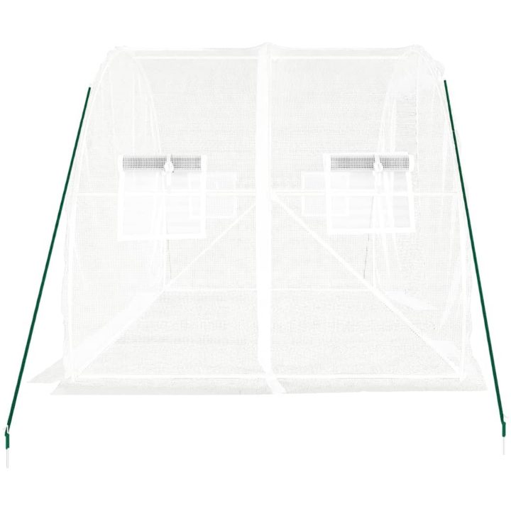 Växthus med stålram vit 6 m² vidaXL 3 x 2 x 2 m – bild 5