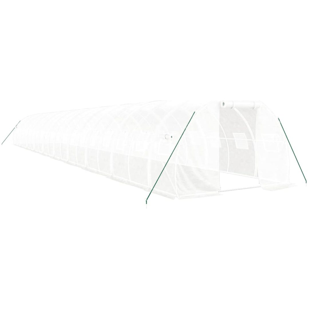 Växthus med stålram vit 60 m² vidaXL 20 x 3 x 2 m – bild 2
