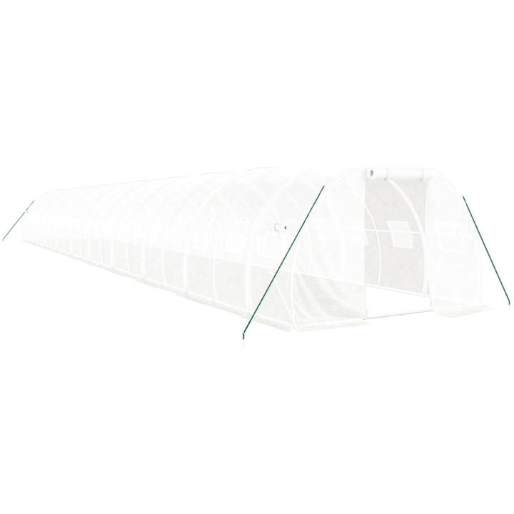Växthus med stålram vit 60 m² vidaXL 20 x 3 x 2 m – bild 2