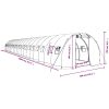Växthus med stålram vit 60 m² vidaXL 20 x 3 x 2 m – miniatyr 12