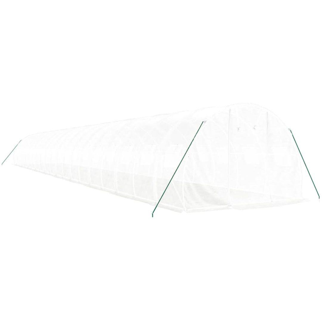 Växthus med stålram vit 60 m² vidaXL 20 x 3 x 2 m – bild 3