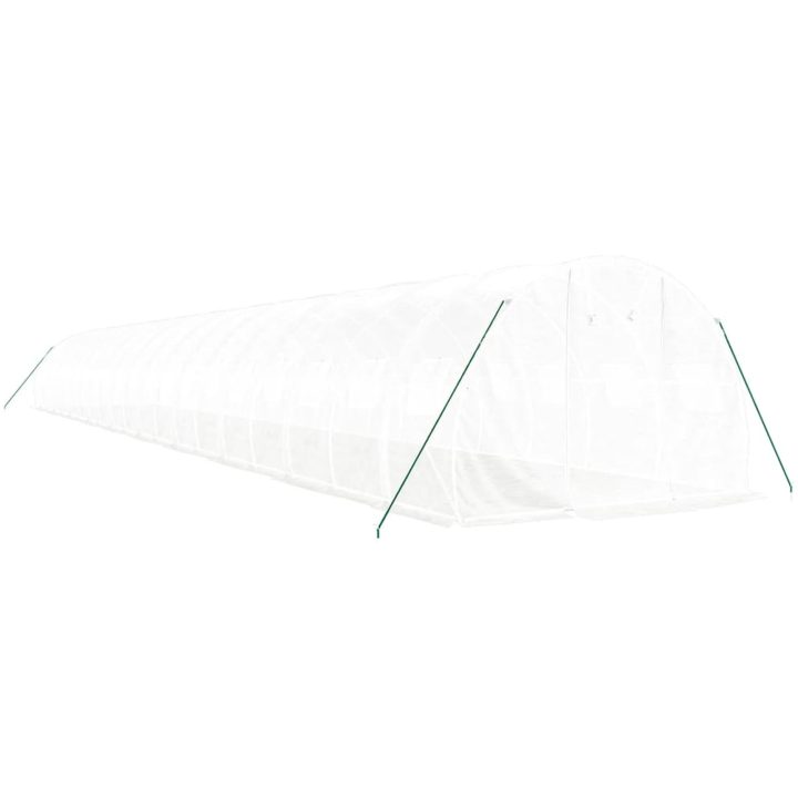 Växthus med stålram vit 60 m² vidaXL 20 x 3 x 2 m – bild 3