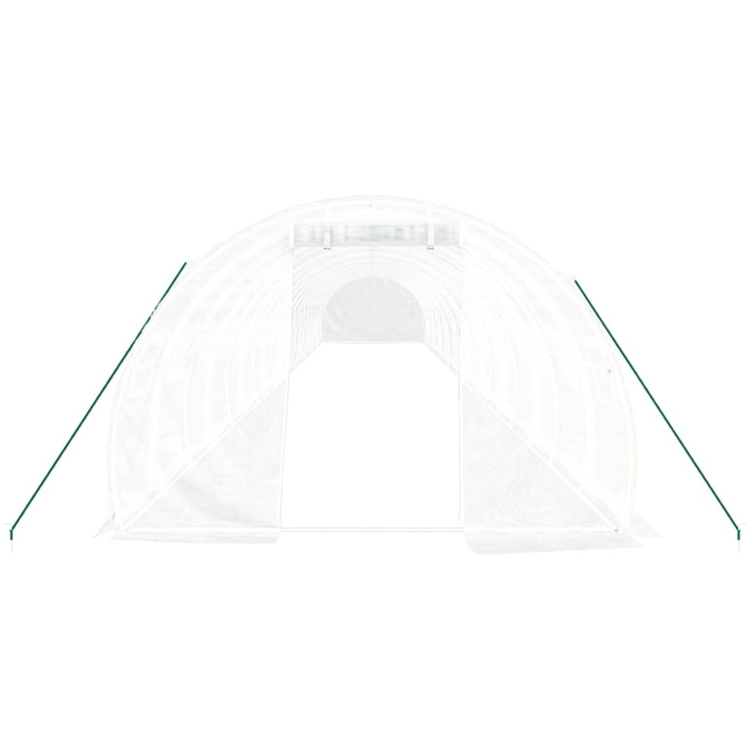Växthus med stålram vit 60 m² vidaXL 20 x 3 x 2 m – bild 4
