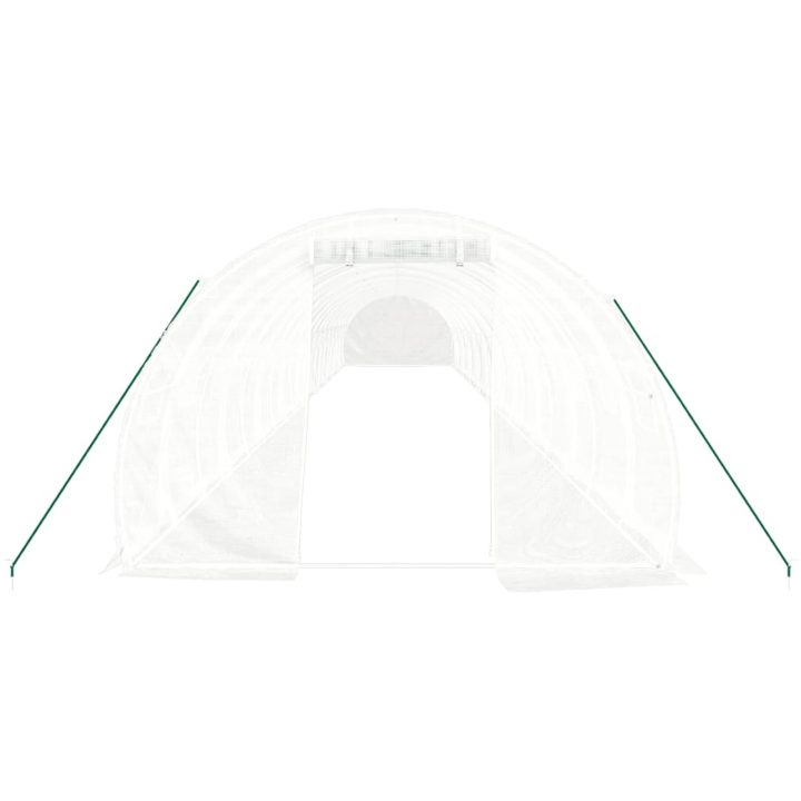 Växthus med stålram vit 60 m² vidaXL 20 x 3 x 2 m – bild 4