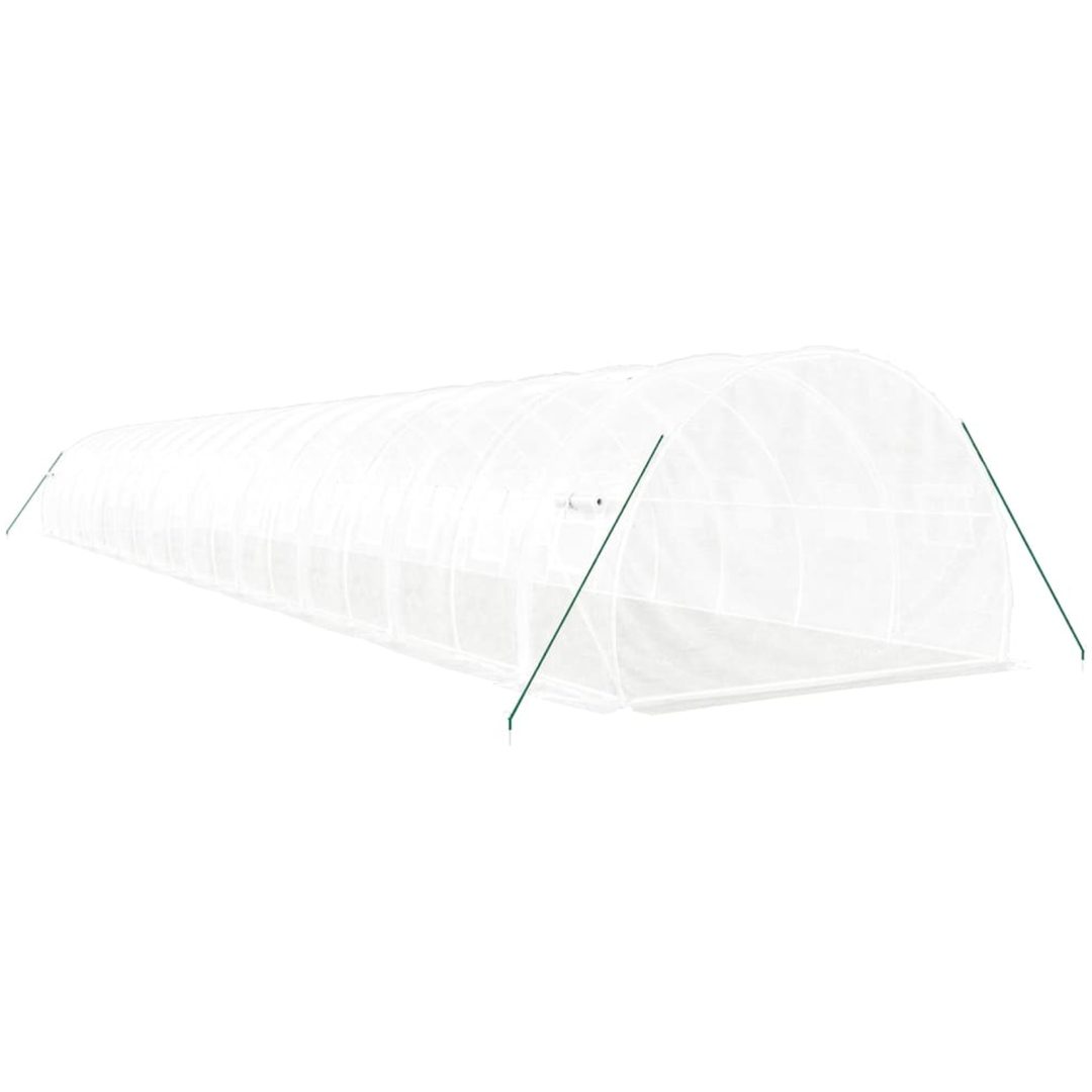 Växthus med stålram vit 60 m² vidaXL 20 x 3 x 2 m – bild 6