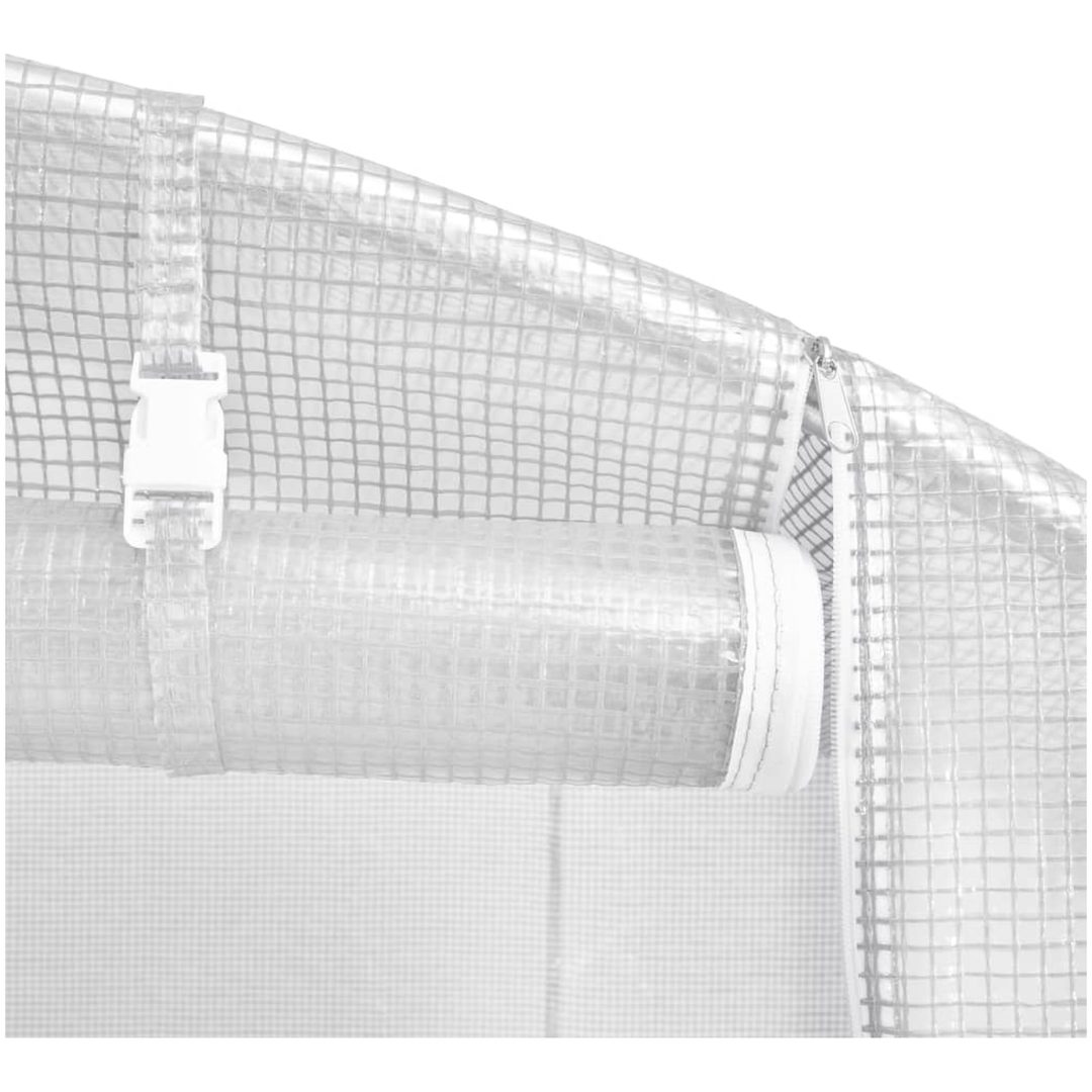 Växthus med stålram vit 60 m² vidaXL 20 x 3 x 2 m – bild 8