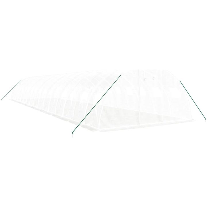 Växthus med stålram vit 64 m² vidaXL 16 x 4 x 2 m – bild 3