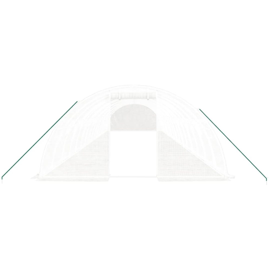 Växthus med stålram vit 64 m² vidaXL 16 x 4 x 2 m – bild 4