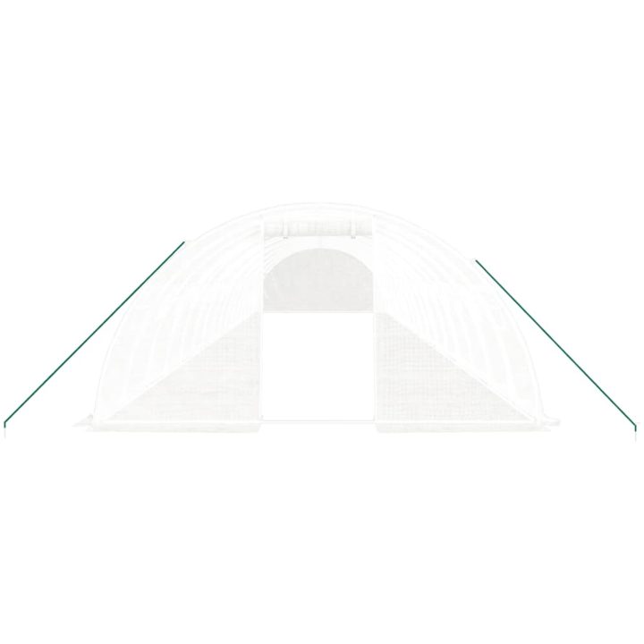 Växthus med stålram vit 64 m² vidaXL 16 x 4 x 2 m – bild 4