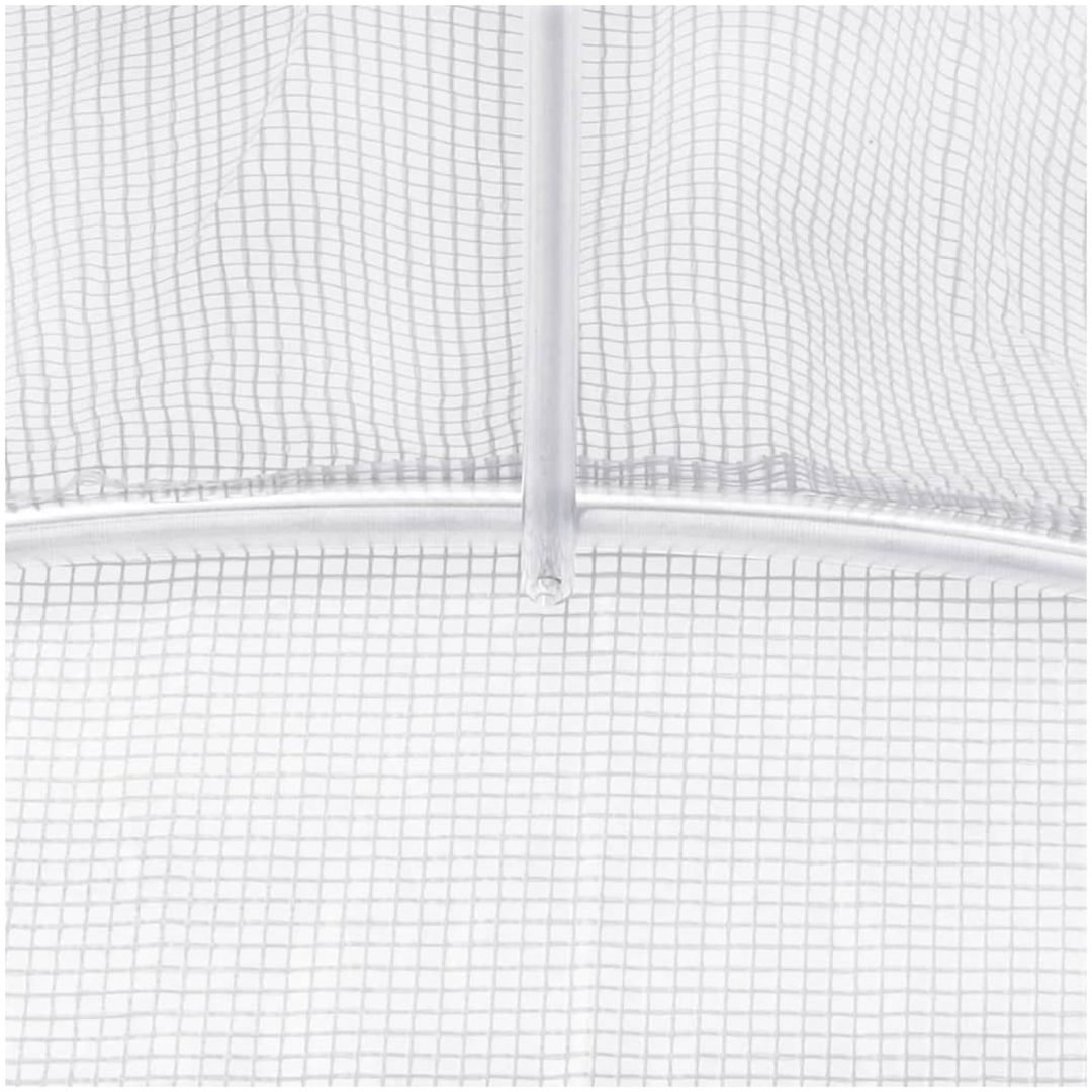 Växthus med stålram vit 64 m² vidaXL 16 x 4 x 2 m – bild 9