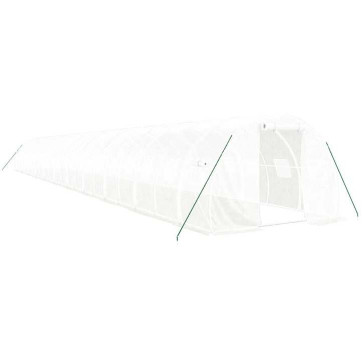 Växthus med stålram vit 66 m² vidaXL 22 x 3 x 2 m – bild 2