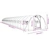 Växthus med stålram vit 66 m² vidaXL 22 x 3 x 2 m – miniatyr 12