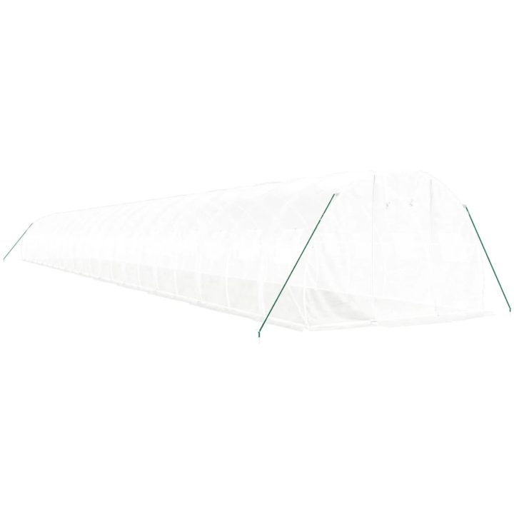 Växthus med stålram vit 66 m² vidaXL 22 x 3 x 2 m – bild 3