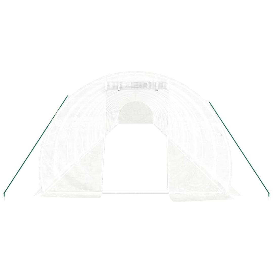 Växthus med stålram vit 66 m² vidaXL 22 x 3 x 2 m – bild 4