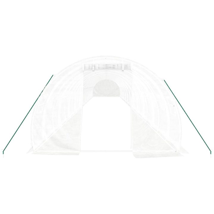 Växthus med stålram vit 66 m² vidaXL 22 x 3 x 2 m – bild 4