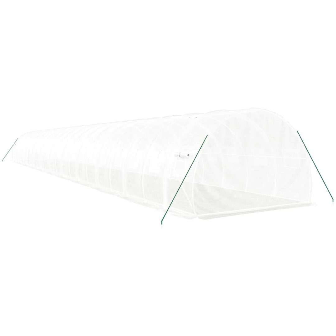 Växthus med stålram vit 66 m² vidaXL 22 x 3 x 2 m – bild 6