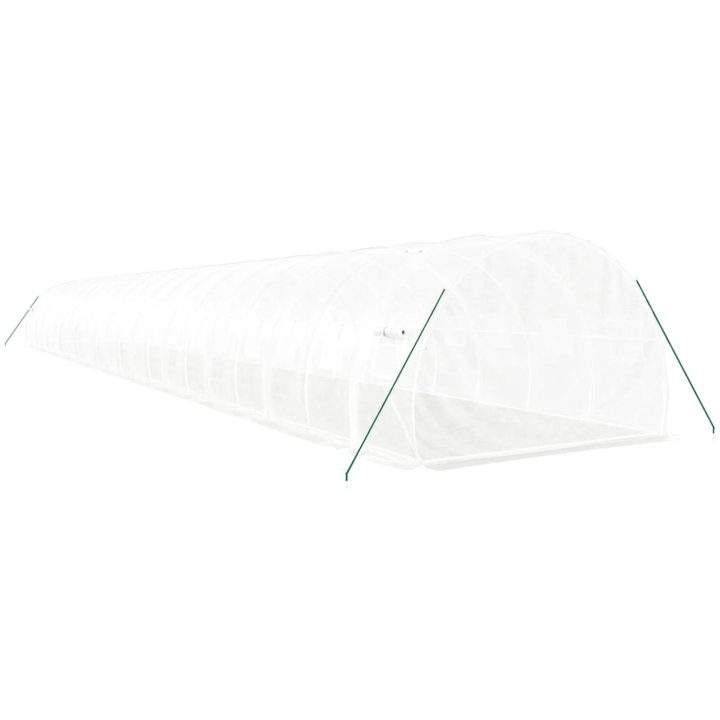 Växthus med stålram vit 66 m² vidaXL 22 x 3 x 2 m – bild 6